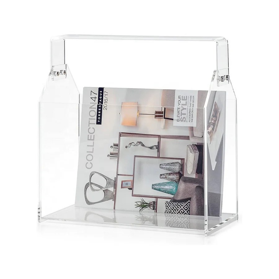 Portale Magazine Rack Custom Clear Acrylic for Water Resistant Eco-Friendly Modern Magazine ...