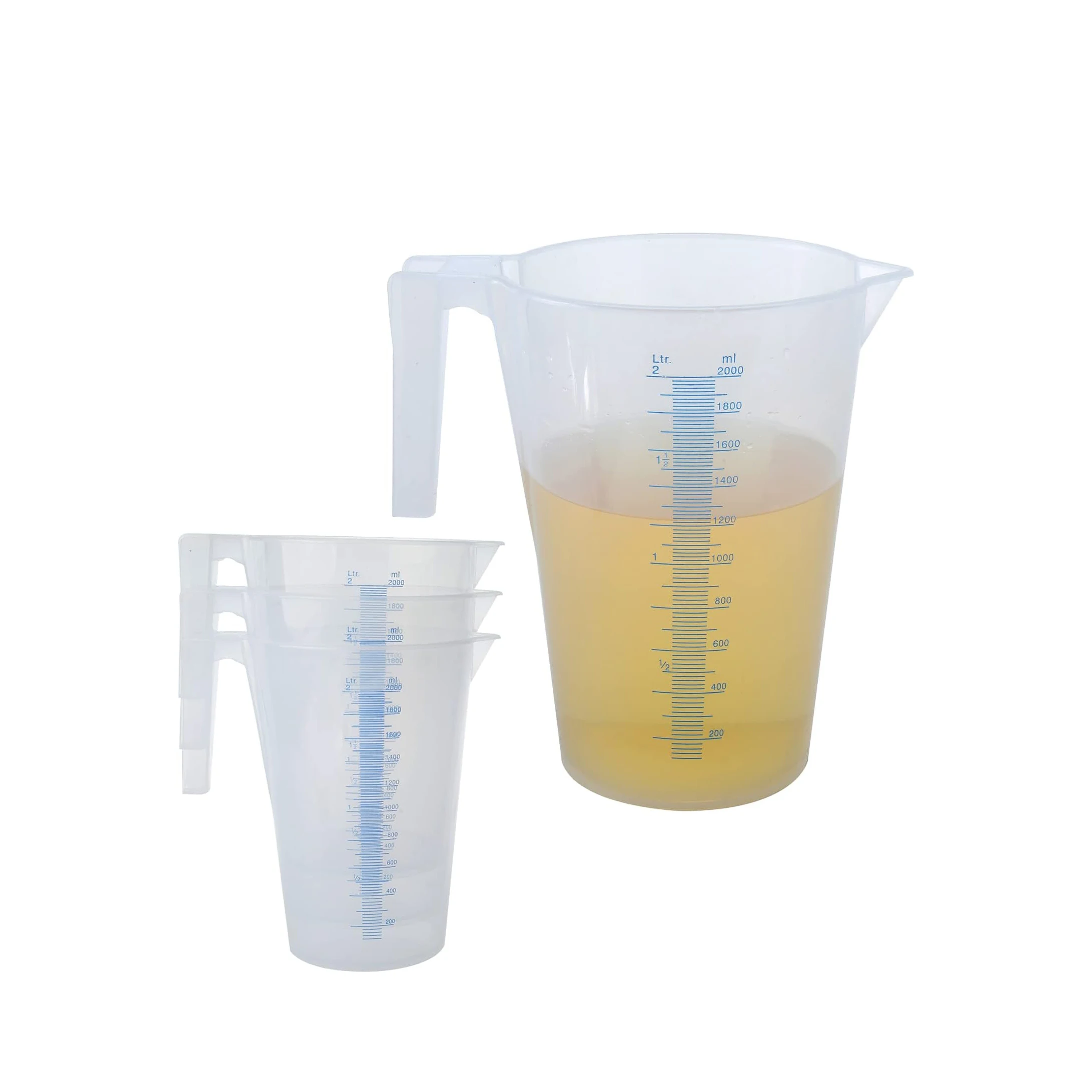 2 Liter Plastic Graduated Measuring and Mixing Pitcher, Aemygo Clear 1/2 Gallon Measuring Cups With Handle