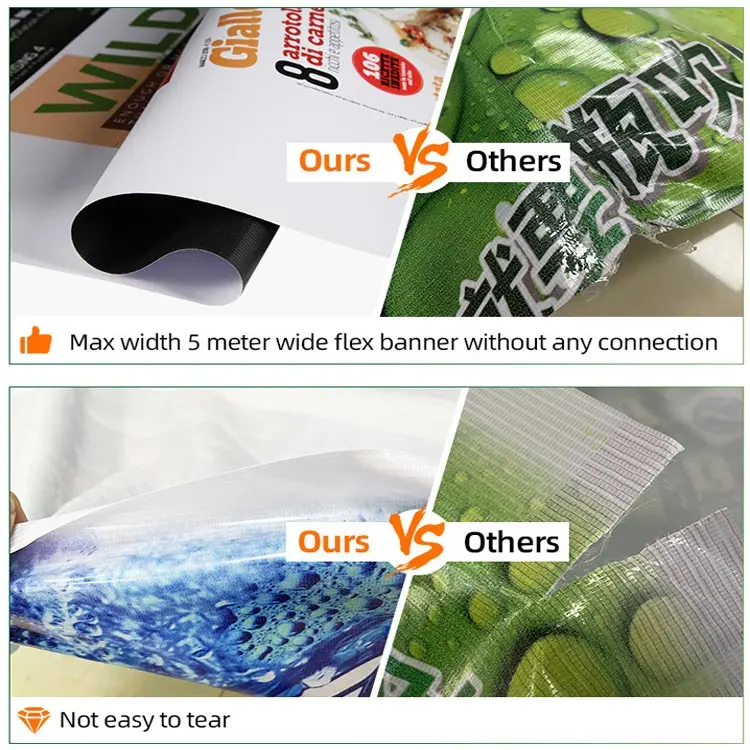 3.2m Solvent Printer Flex Banner Frontlit 440 Gsm Flex Banner High Glossy Pvc Flex Banner Roll Stock Lot