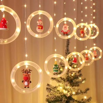 LED Christmas lights decoration Supplies Christmas tree lights Christmas Ornament Navidad Hanging Light Curtain String 2023