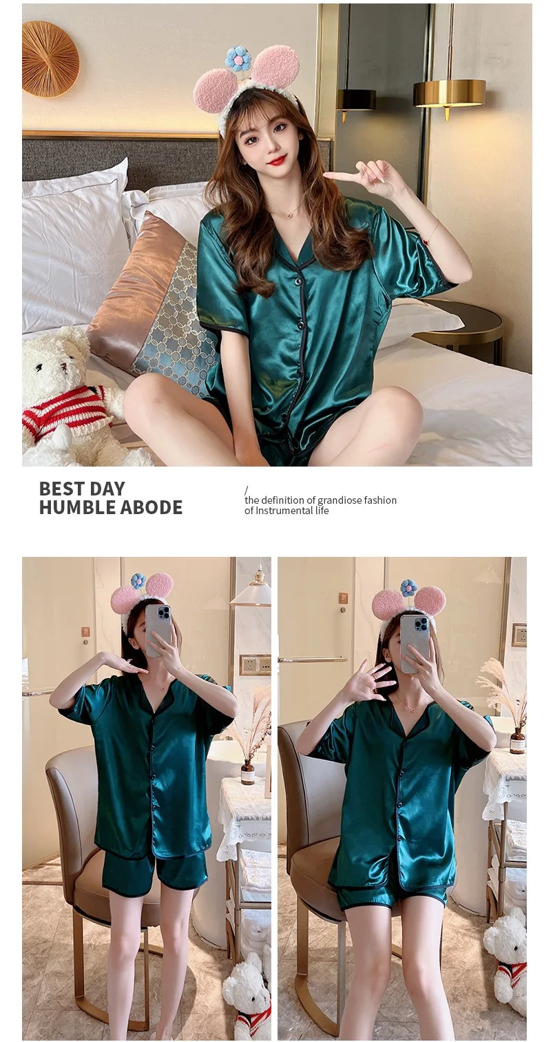 Custom Silk Pajamas for Sex 2 Piece Sets Women Sexy Girls Vest Shorts  Lingerie 100 Polyester Satin Pajama Sleepwear| Alibaba.com