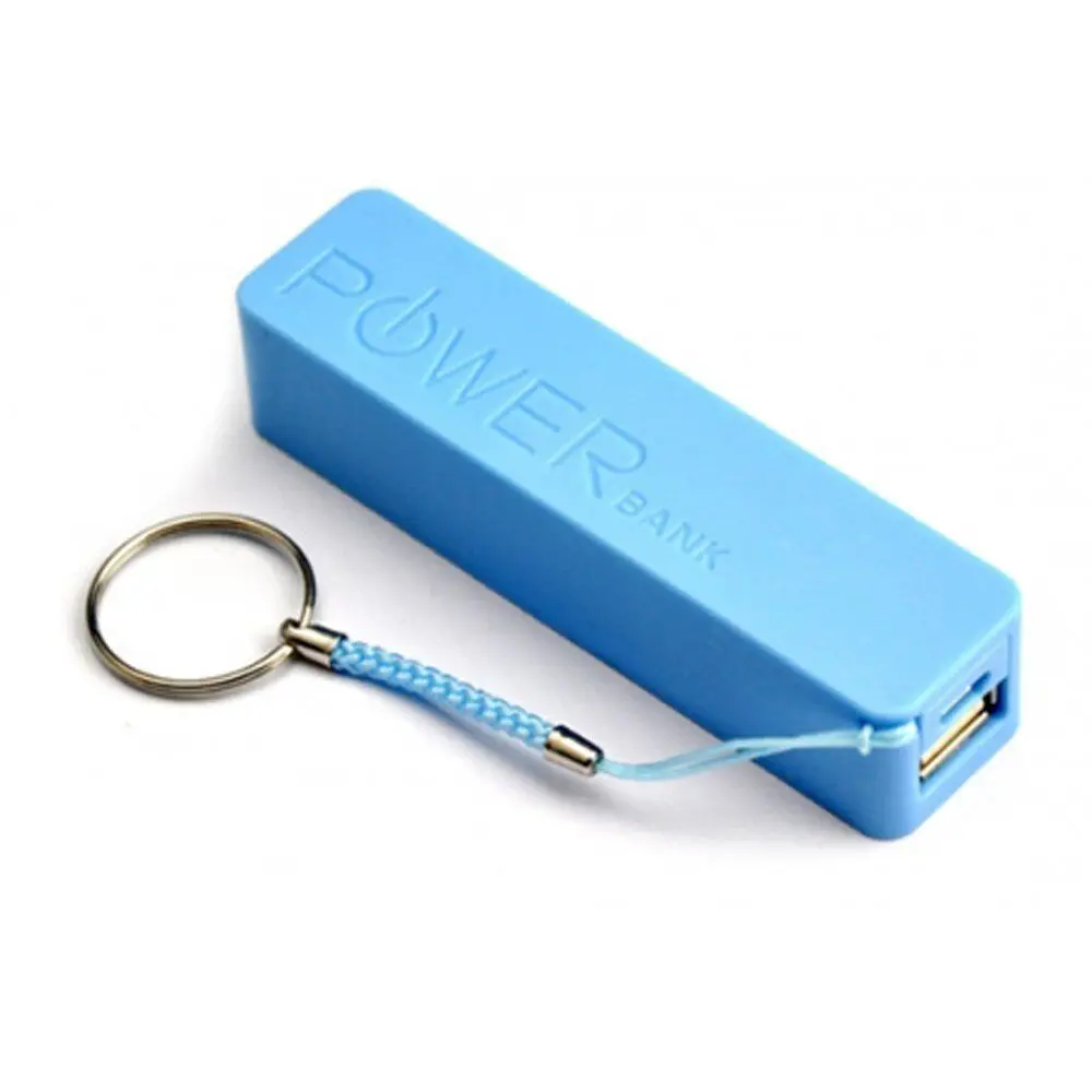 Shenzhen factory 2600 mAh Small Size Emergency Diy Finger key Chain Case Kit Power Bank