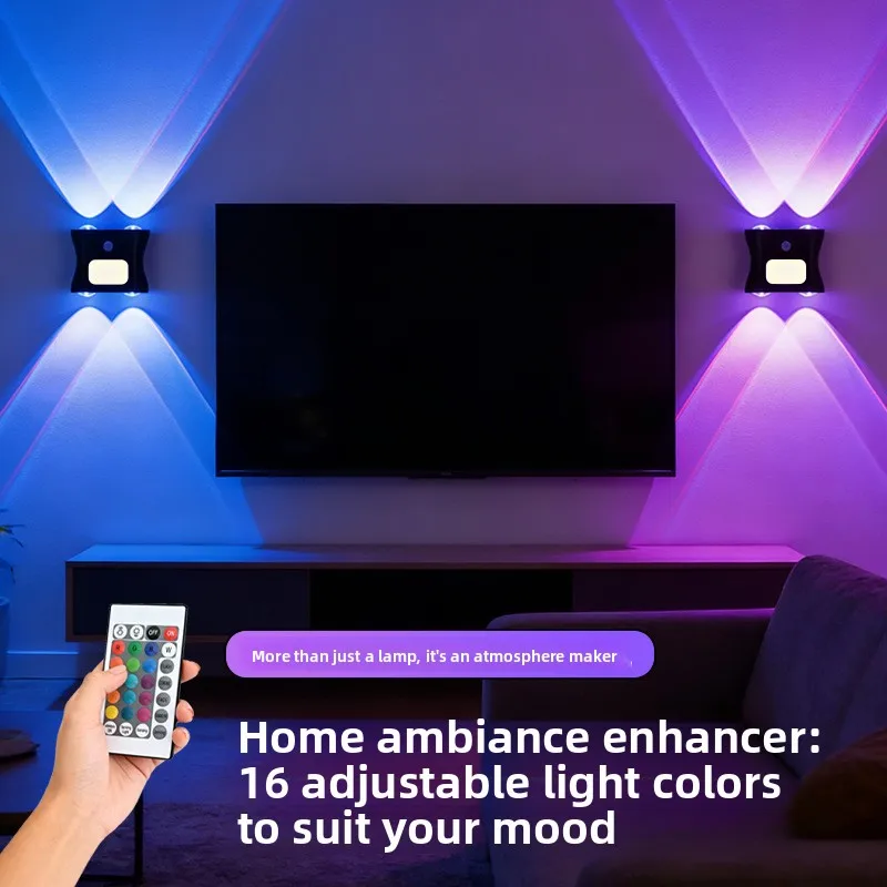 Timanson Cross-border New Arrival Cordless Indoor Wall Lamp Smart LED Spotlight Human-Body Induction RGB Cat-Eye Light