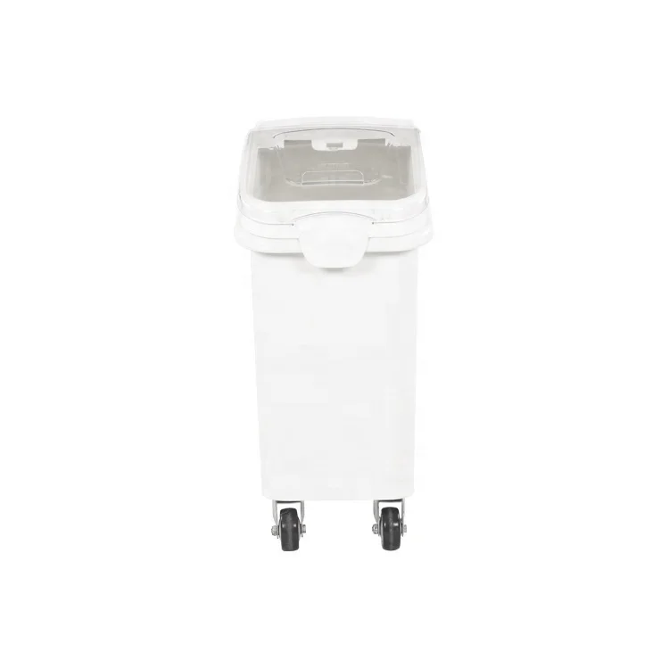 Plastic Movable  Grain Storage Container Rice Containers Flour Ingredient Bin with Caster