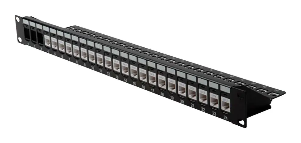 Патч-Панель RJ45 48 портов 24 порта Cat6 cat5e cat6a keystone jack черная