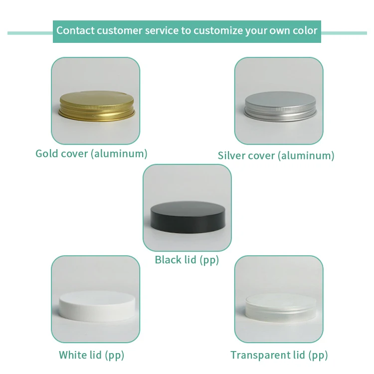 Cosmetic Packaging Cream Jars Various Sizes 30ml 50ml 100ml 120ml 200ml 250ml 500ml Clear Amber Black Skin Care False Eyelashes