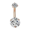 Up and down round zirconium rose gold