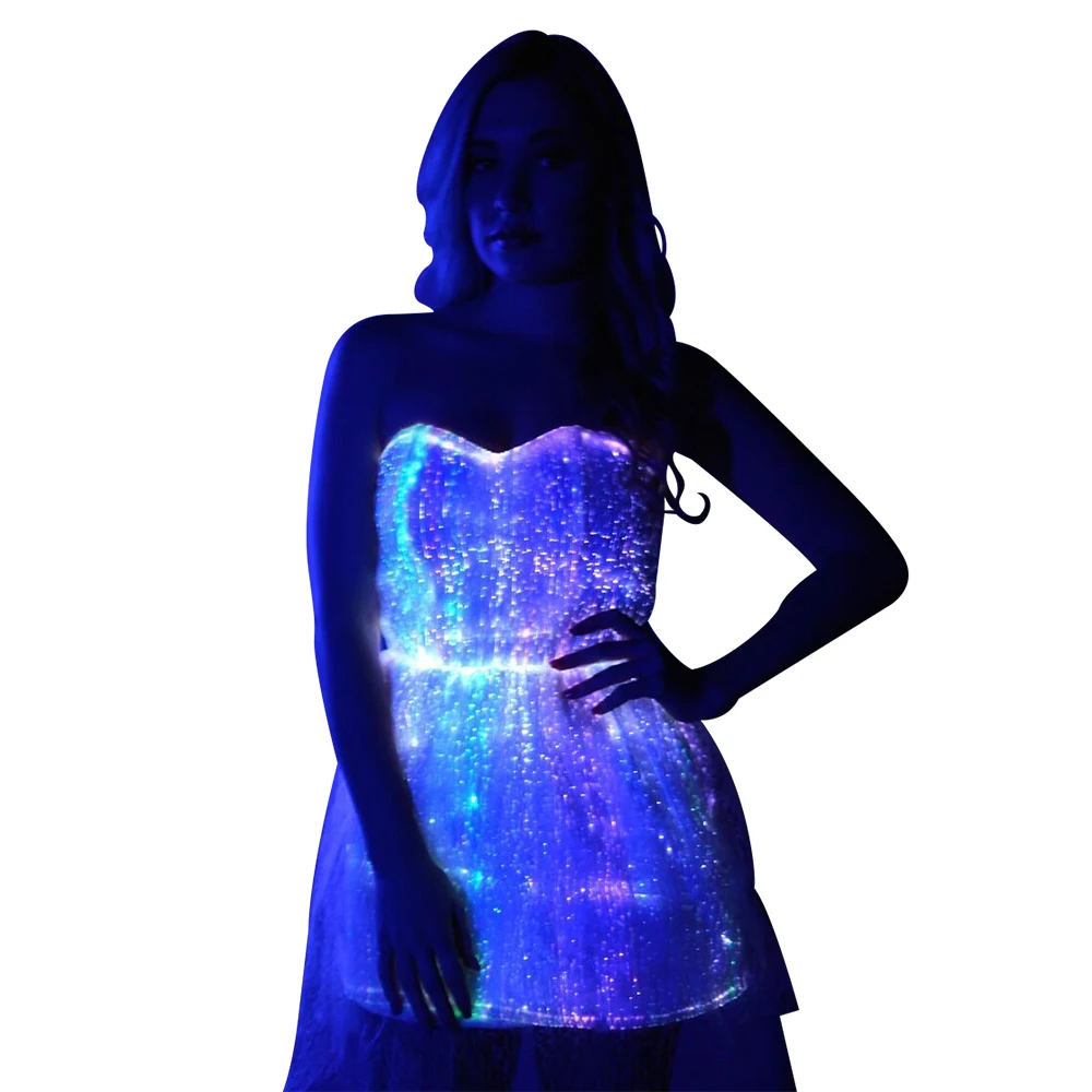 Glow-in-the-Dark Dress Sparkles with Fiber Optics