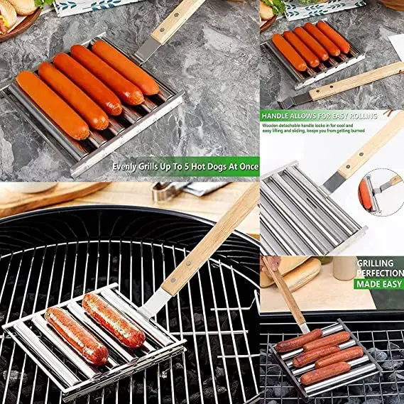 Sausage Roller Grill Hot Dog Roller For Bbq Grill Stainless Steel