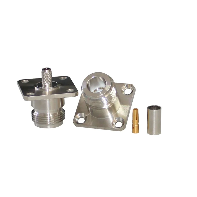 N-KF5 Four Holes Flange Coaxial Connectors N Female Connector