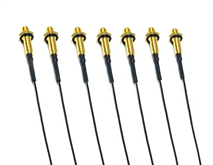 Wasserdichte SMA-Buchse Durchsteckmontage (Rückseite) zu UFL-MHF-1-Adapter-Schweifantenne mit 1,13-mm- bzw. 1,37-mm-RG178-HF-Koaxialkabelbaugruppe