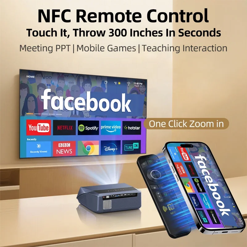 OEM 2024 New Full HD Android WIFI Video Projector 4K Wireless Movie Home Play Theater Meeting Office Proyector