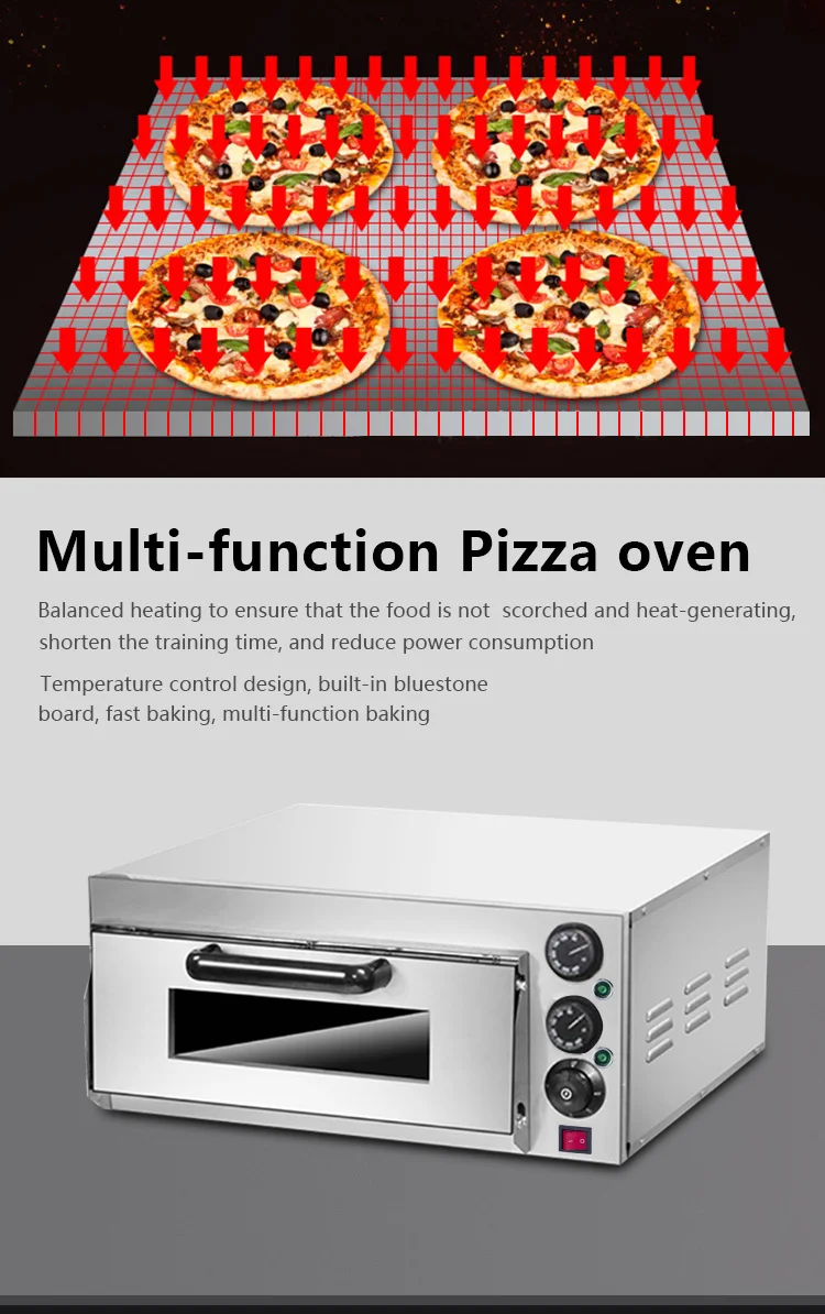 Good Heat Insulation Layer Commercial Bakery Electric Pizza Oven For