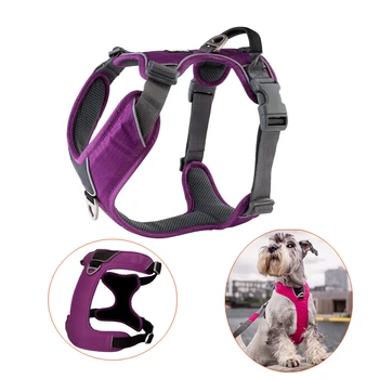 Custom Reflective Chest Nylon dog Safety Outdoor Adjustable Tactical Training harness Release Buckle Vest with front Clip Handle