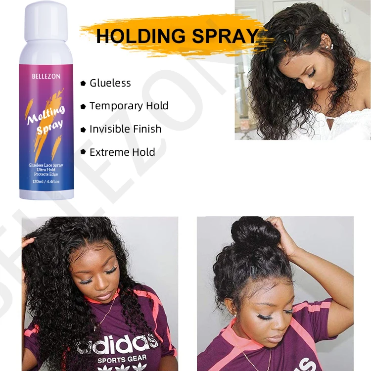 Private Label Quick Dry Hair Temporary Extreme Hold HD Wig Lace Adhesive Glue Holding Melting Spray