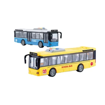 Kids Simulation School Bus Model Play Toy 1:16 Plastic Toy School Bus Model Electric Friction Bus Toys