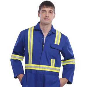 Customized Hi Vis Flame Retardant FR Suit Fireproof Workwear Safety Coverall with Hi Visibility for Workplace Safety