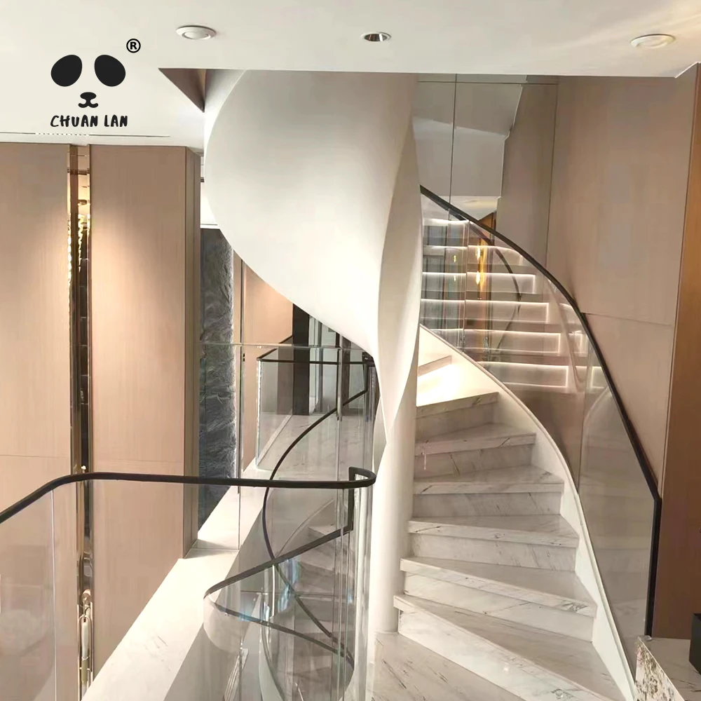 Chuanlan Glass Handrail Price Latest Design Stair Handrail for Glass Stylish Balustrades Glass Handrails for Apartments,Hotel