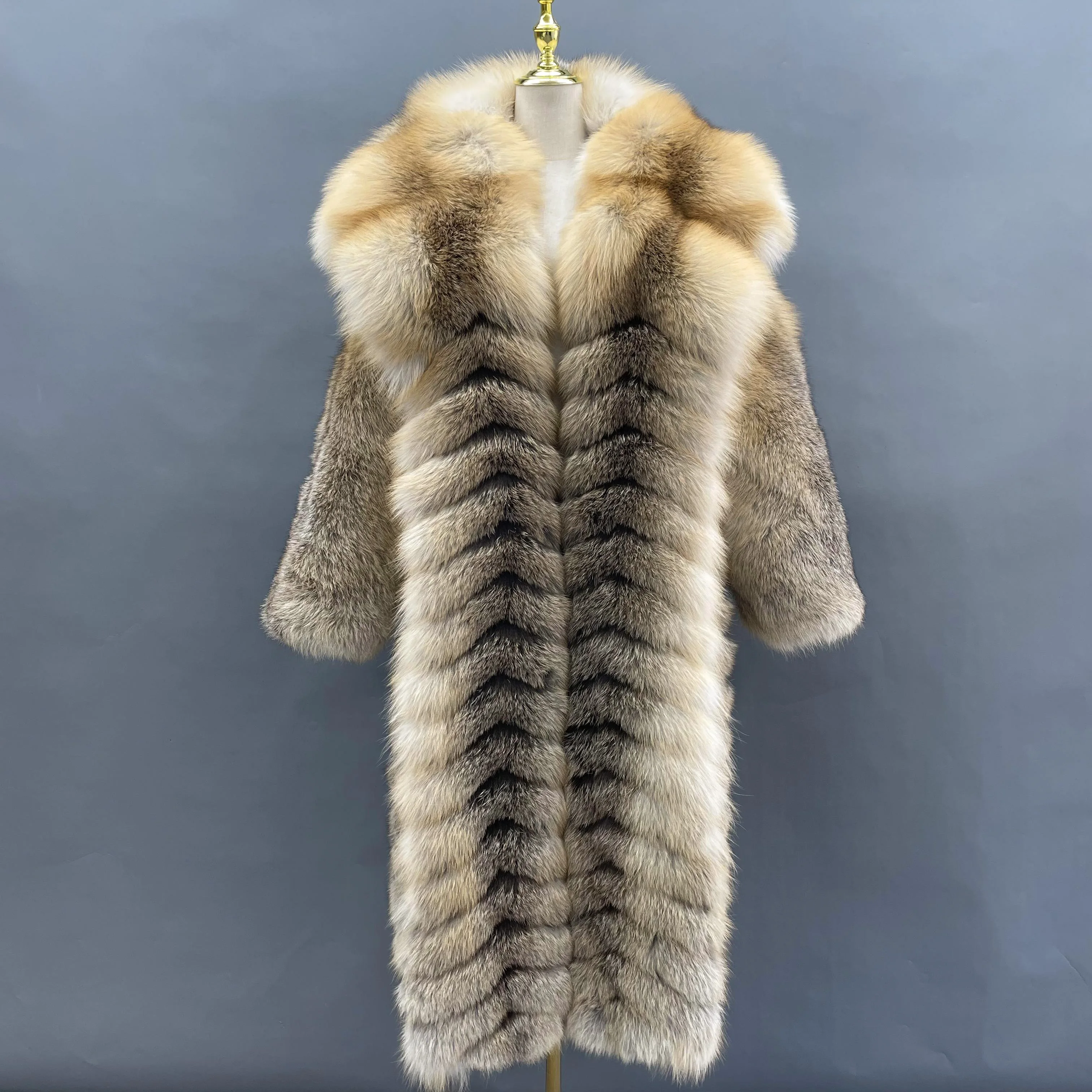 All'ingrosso da uomo pellicce di vera volpe dorata calda invernale