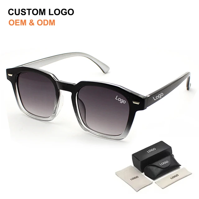 New Fashion Vintage Men Square Gradient Frame Sunglasses Custom Logo Wholesale Manufacturer Sun Glasses with High Quality Shades