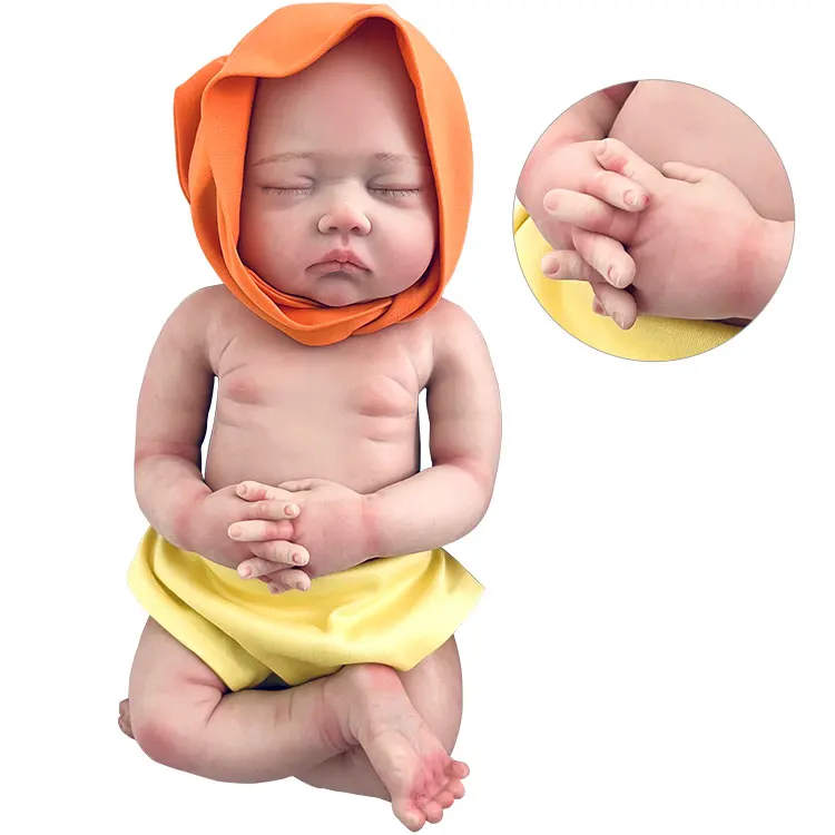 Высококачественная однотонная платиновая силиконовая Реалистичная кукла для новорожденных 18 дюймов мягкое на