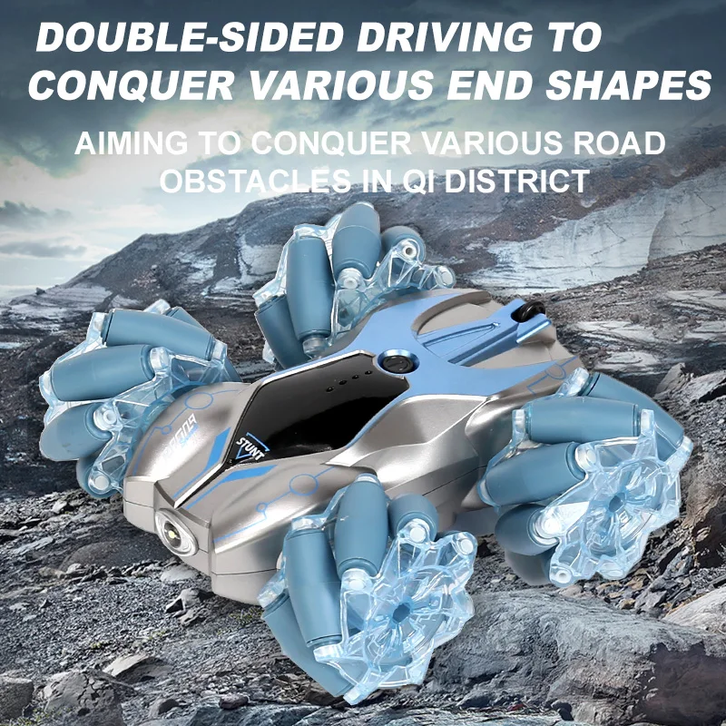 
 Радиоуправляемые автомобили 4WD с дистанционным управлением, жест, дрифт, трюковая машина, двухсторонний рулон, светодиодная подсветка, танцевальный вождение, электрическая машина, игрушки для детей  