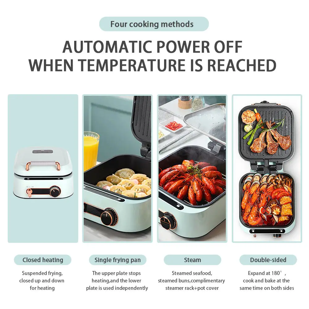 Household Electric BBQ Grill Baking Pan Multifunctional Pancake Deepen Double-Sided Heating Frying Pancake Pa