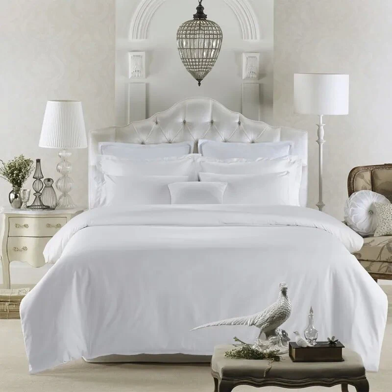 Wholesale hotel hotel four-piece all-white pure white comforter pillow sheets quilt set bedding set