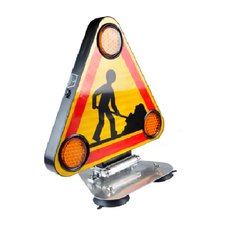 Rechargeable LED Safety Warning Triangle Magnetic Truck & Construction Vehicle Accessory