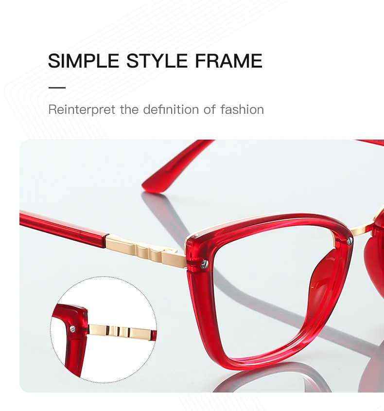 Newest Design Fashion Fancy Cateye Spectacle Frame Leopard Vogue Anti Blue Ray Clear Optical Glasses