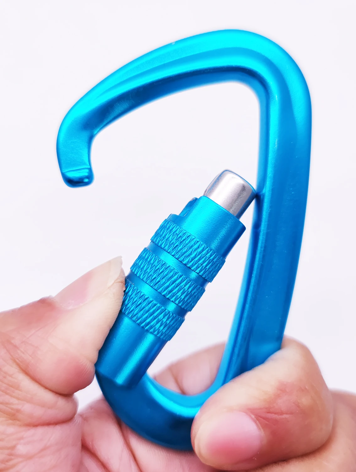 12KN Aluminum Rock Safety carabiner screw D Shape Locking carabiner dog Leash Hook outdoor camping hiking EN CE manufacture