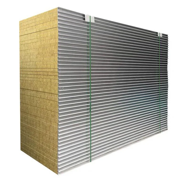 Factory-Customized Rock Wool Sandwich Panels Fireproof and Soundproof for Interior Wall Top Plates