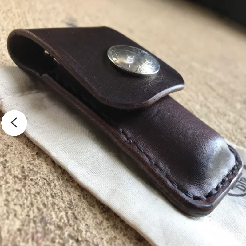 Leather Lighter Case - Handstitched Leather Sleeve for Bic Lighters