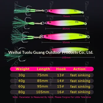CHEERY Hot-Selling 30g-80g Lead Artificial Hard Bait Lure for Boat Sea Fishing Long-Distance Casting Targeting Spanish Mackerel – Hard Lure – view 3