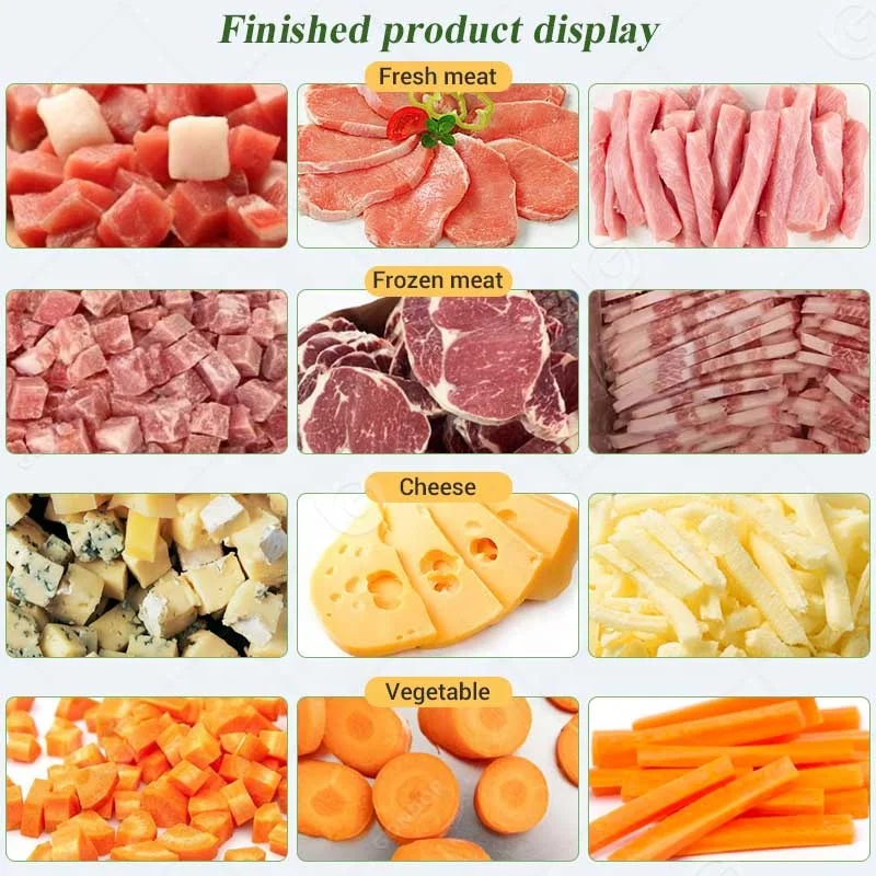 High-speed Dice Cube Machine Automatic Mince Mini Raw Frozen Cuber Home Use Stainless Steel Meat Dicer