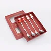 4 pcs lucky red combination 5: silver spoon + fork