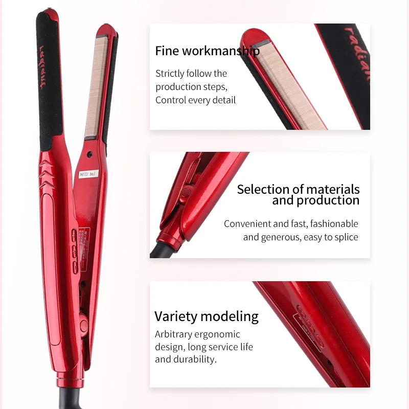Unique New Electric LED Display Hair Straightener Japanese Pencil Thin Fabric Plate for Household or Hotel Use