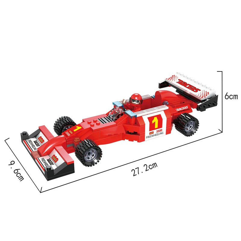 COGO 218 PCS Pullback Creative DIY Brick Model Play Set Racing Cars Plastic Educational Building Blocks Car Toys for Kids