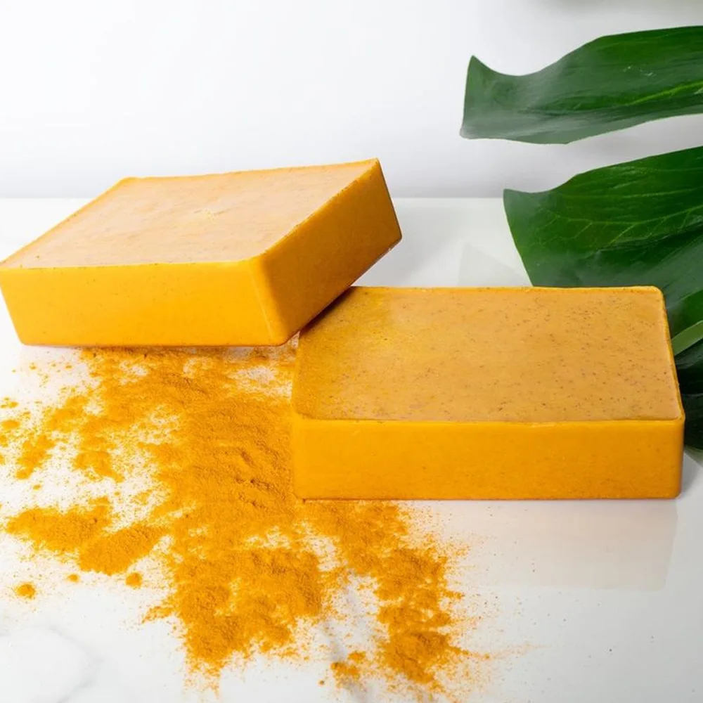 Natural Handmade  Turmeric  Lemon Soap Custom Private Label Whitening Acne Removal Kojic Acid Soap Bath and Face Soap