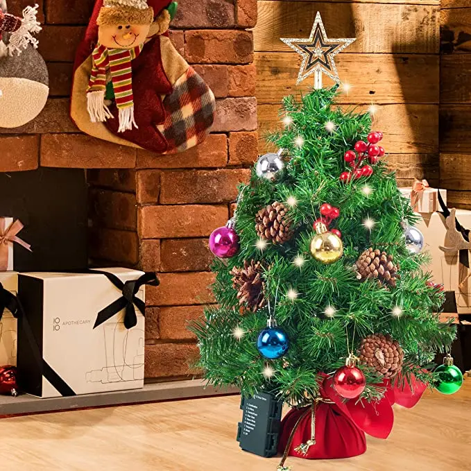 20-дюймовые праздничные настольные цветные огни Рождественская елка