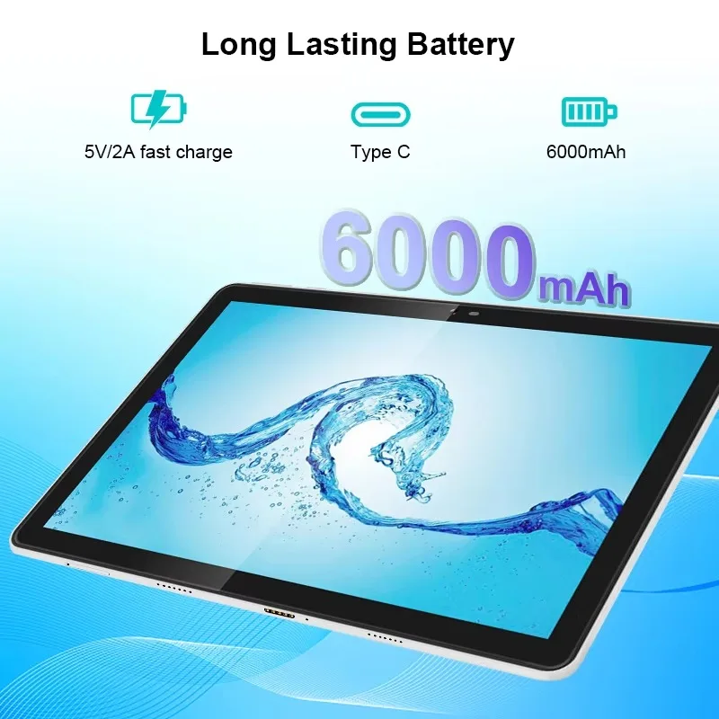 High-Grade 5G Android Tablet 6+128GB Memory Octa Core MTK Processor Android 12 OS 1920x1200 Display Free Sample for Education