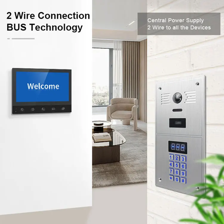 Door Bell With Camera Screen for Normal Family with Indoor Unlock and 7 Inch Screen