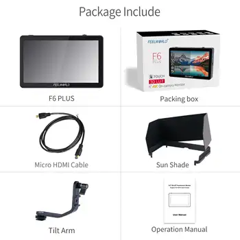 FEELWORLD F6 PLUS V2 5.5" 4K Camera Monitor | Type-C Power, Waveform & Bulk for Film Rental & OEMs Dslr Field Monitor product image