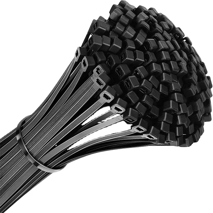 Pack of 1000 Cable Ties, Black, 300 mm x 4.8 mm, 22.7 kg Tensile Strength, UV-Resistant, Self-Locking Cable Ties