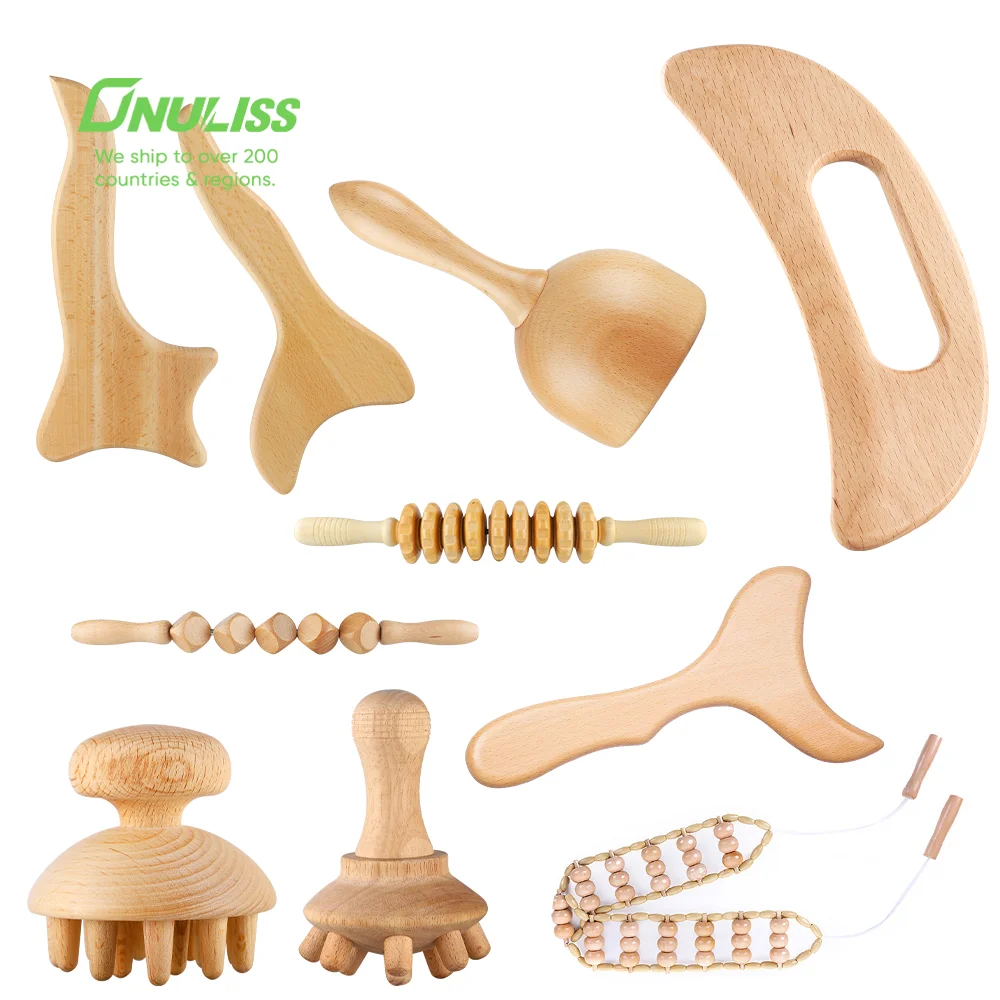 Wooden Massage Tools Wood Tool Stainless Steel Guasha Massager Wood