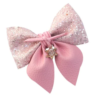 fashion 3'' sailor bow glitter hair bow for girls toddler hair clips popular accessories
