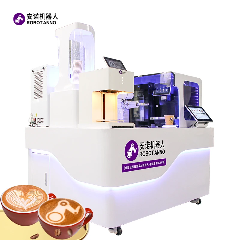 RobotAnno Commercial Robot Coffee Barista Latte Art Machine AI Smart Automatic Vendding Machine Coffee Robot for Commercial Use