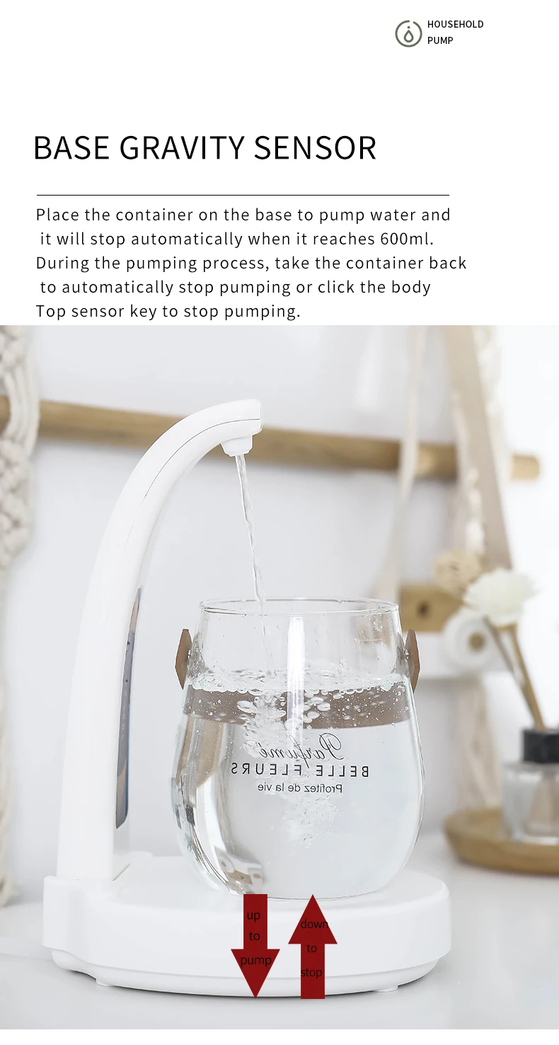 Intelligent Induction Water Pumping, Electric Pumping Water Dispenser, Automatic Water Dispenser for Pure Buckets Home Office