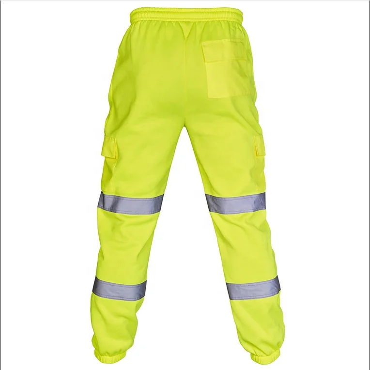 New Style Plus Size Men’s Pants & Trousers Splicing White Reflective Safety Pants Cargo Reflective Pants