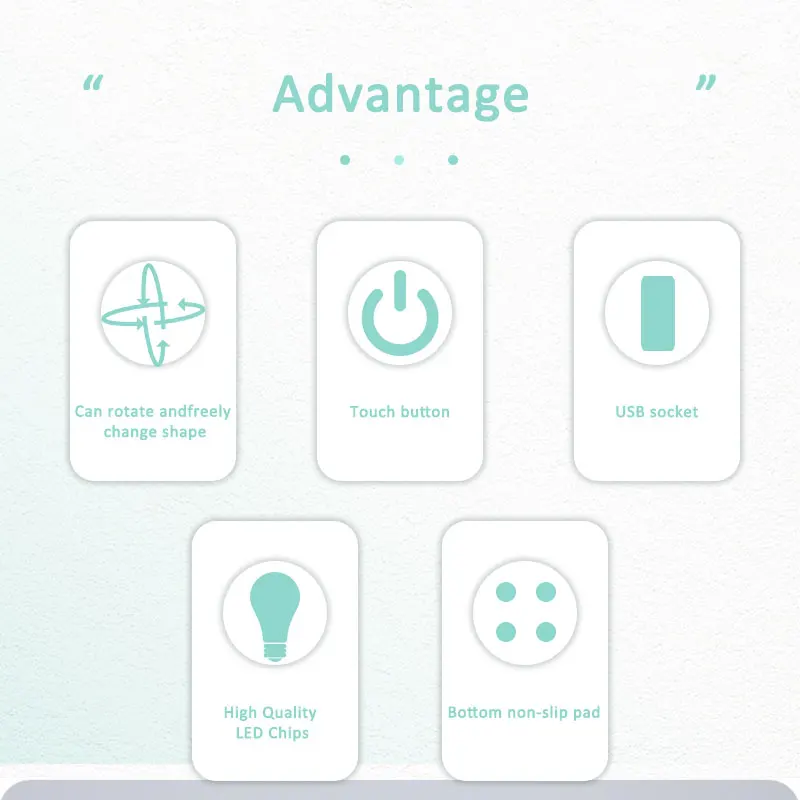 Энергосберегающая Светодиодная настольная лампа гибкая 3 уровня яркости 5 Вт сенсорное управление для общежития кабинета